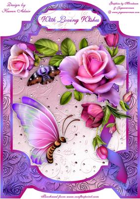 Roses Romantica 2 A4 Screen Card Front