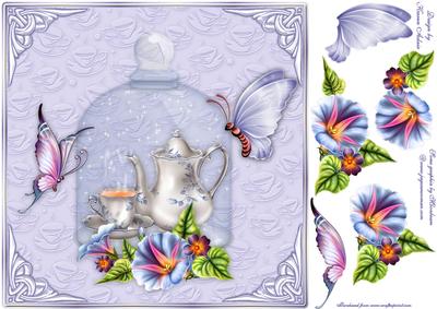 China Blue Square Card Front
