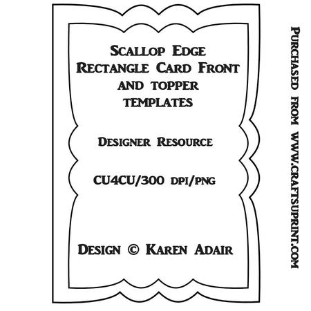 Scallop Rectangle Card Front & Topper Templates