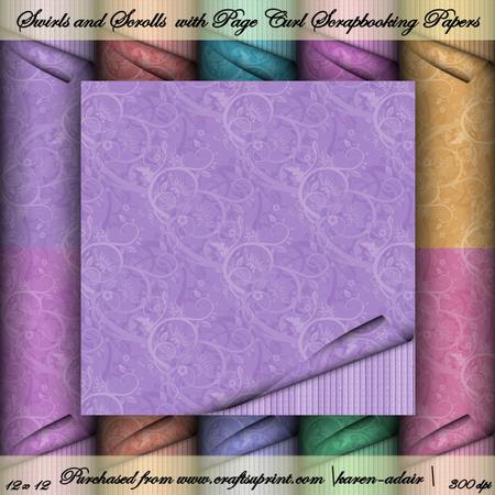 Swirls and Scrolls with Page Curl Scrapbooking Paper Set