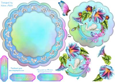 Morning Glory Swan Scallop Wobble Card