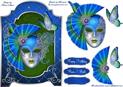 Masquerade Fan Screen Card
