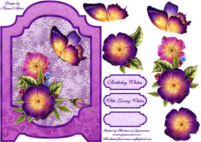Blooming Butterfly and Lace Screen Card