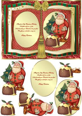 Jolly Santa Book Card Front with Step by Step