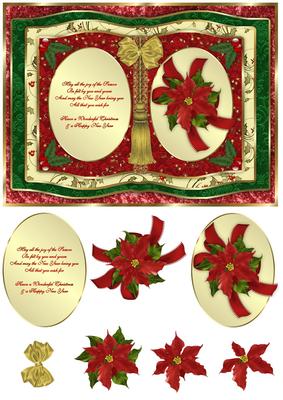 Christmas Poinsettia Book Card and Step by Step