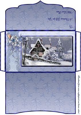 Snowy Christmas Cottage Money/gift Voucher Wallet