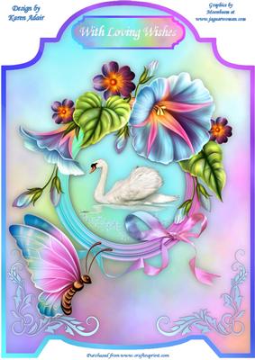 Morning Glory Swan A4 Screen Card