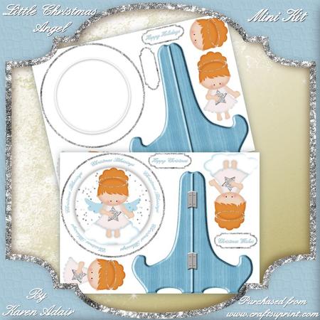 Little Christmas Angel Plate Card Mini Kit