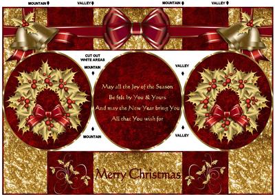 Christmas Wreaths Tr-fold Quick Card