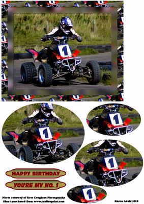 No. 1 Quad Biker - Pyramid Card Front