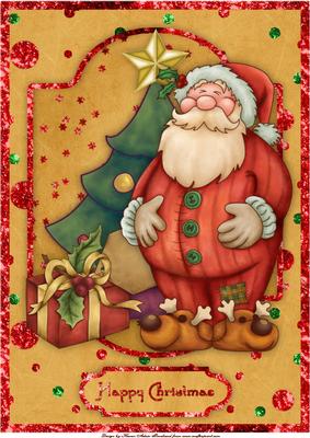 Jolly Santa A4 Card Front/topper