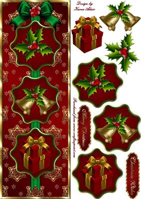 Merry Christmas Tall Dl Card Front with Step by Step