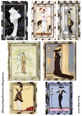 Art Deco Ladies Framed Toppers