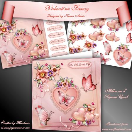 Valentine Fancy Square Card Mini-kit