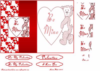 Cute Teddy Valentine Fold Back Card