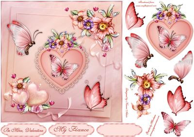 Valentine Fancy 7" Square Card Front with Step by Step