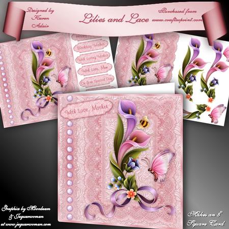 Lilies and Lace 8" Square Card Mini-kit