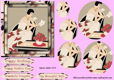 Art Deco Lady 9 - Pyramid Card Front