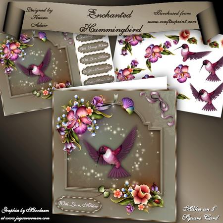 Enchanted Hummingbird 8" Square Card Mini-kit