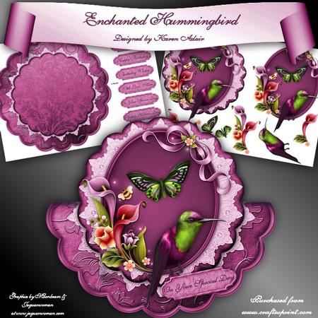Enchanted Hummingbird Scallop Wobble Card Mini Kit