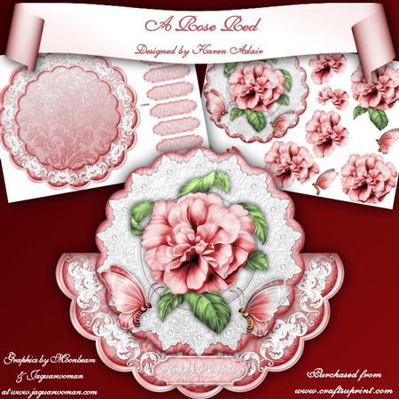 A Rose Red Scallop Wobble Card Mini Kit