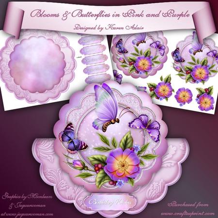 Blooms & Butterflies in Pink and Purple Wobble Card Mini Kit