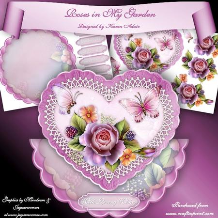 Roses in My Garden Heart Shaped Scallop Wobble Card Mini-kit