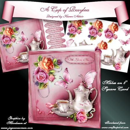A Cup of Rosylea 8" Square Card Mini-kit