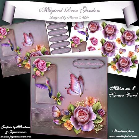 Magical Rose Garden 8" Square Card Mini-kit