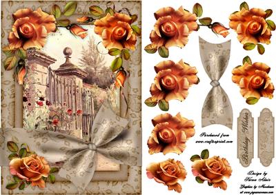 A Rose Arbour - Card Front with Step by Step