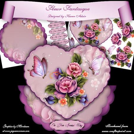 Fleur Fantasque Heart Shaped Wobble Card