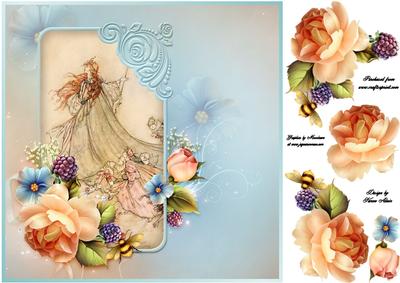 The Fairy Queen 8" Square Card Front with Step by Step