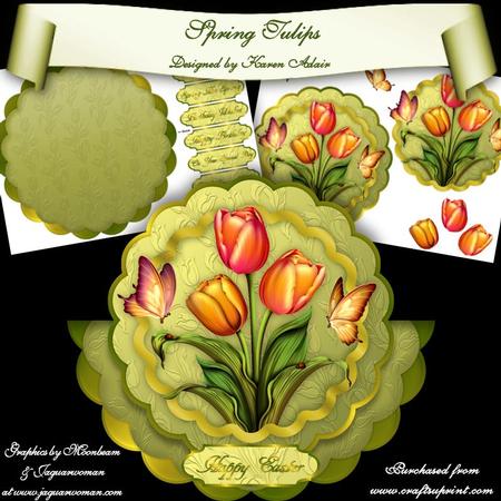 Spring Tulips Scallop Wobble Card Mini-kit