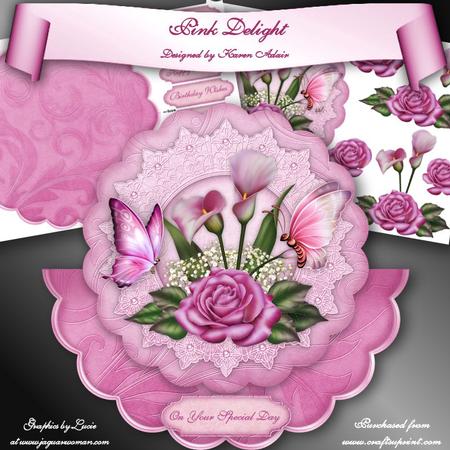 Pink Delight Scallop Wobble Card Mini-kit