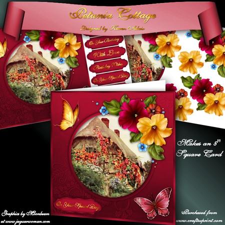Petunia Cottage 8" Square Card Mini-kit
