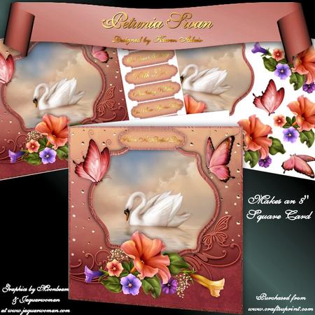 Petunia Swan 8" Square Card Mini-kit