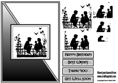 Cute Kids Sillhouette Pyramid Card Front