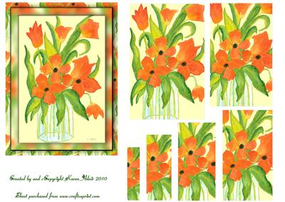 Beautiful Blooms Watercolour Pyramid Card Front