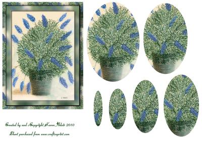 Lavendar Pot Pyramid Card Front