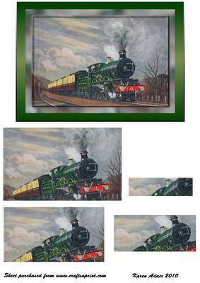 Steam Train Spiral Pyramid Card Front