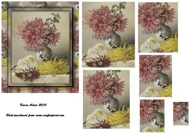 Chrysanthemums - Spiral Pyramid Card Front