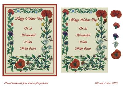 Floral Mothers Day Card Front