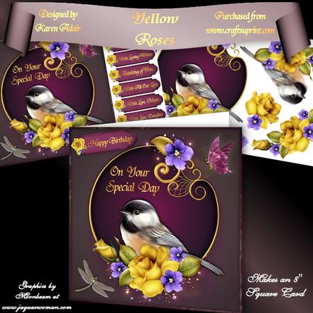 Yellow Roses 8" Square Card Mini-kit