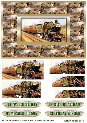 Steam Train Spiral Pyramid Card Front