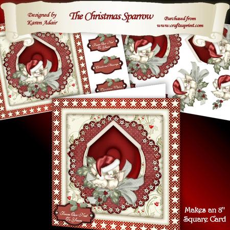 The Little Christmas Sparrow 8" Square Card Mini-kit