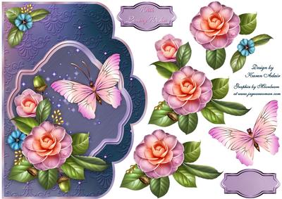 Lovely Camelia Scallop Edge Card Front
