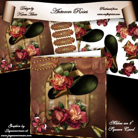 Autumn Roses 8" Square Card Mini-kit