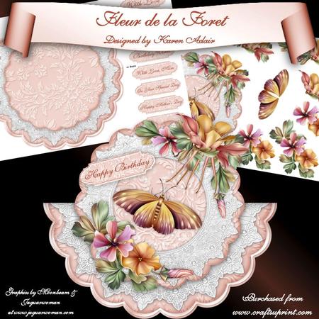 Fleur De La Foret Scallop Wobble Card Mini-kit