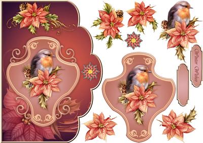 Christmas Charisma Scallop Card Front with Step by Step