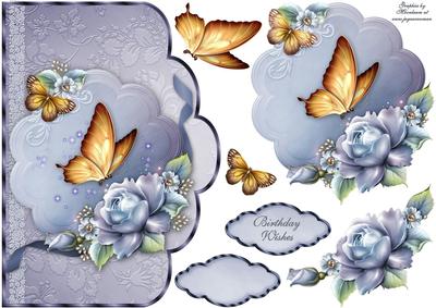 Porcelain Blue Scallop Shaped Card Front